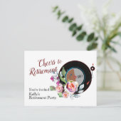 Carte d'invitation pour fête de retraite sur le th (Debout devant)