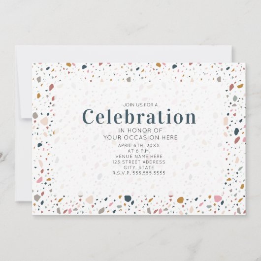 Carte d'invitation pour fête générique Terrazzo  (Devant)