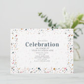 Carte d'invitation pour fête générique Terrazzo  (Debout devant)