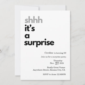 Carte d'invitation pour fête surprise modèle minim