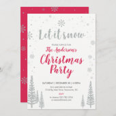 Carte d'invitation pour fêtes de Noël (Devant / Derrière)