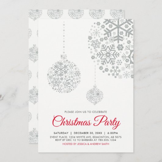 Carte d'invitation pour fêtes de Noël (Devant / Derrière)