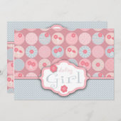 Carte d'invitation pour fille chérie (Devant / Derrière)