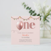 Carte d'invitation pour fille d'anniversaire (Debout devant)