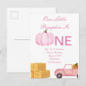 carte d'invitation pour fille d'un an (Devant / Derrière)