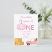 carte d'invitation pour fille d'un an (Debout devant)