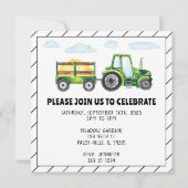 Carte d'invitation pour garçon 2e anniversaire tra (Dos)