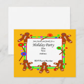 Carte d'invitation pour homme de pain de gingembre (Devant / Derrière)