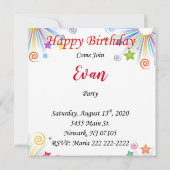 Carte d'invitation pour Joyeux Anniversaire Loup (Dos)