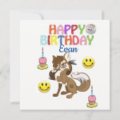 Carte d'invitation pour Joyeux Anniversaire Loup (Devant)