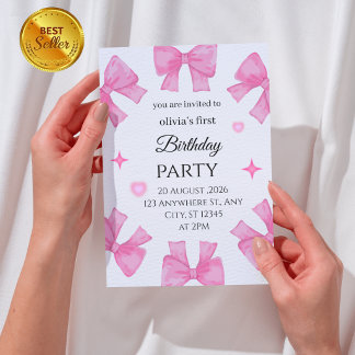 Carte d'invitation pour la 1ère fête d'anniversair