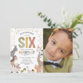 Carte d'invitation pour la 6e fête d'anniversaire  (Debout devant)