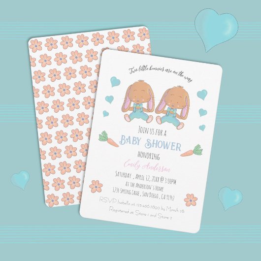 Carte d'invitation pour la baby shower de Pâques /