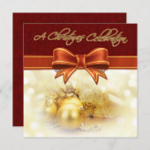 Carte d'invitation pour la célébration de Noël Red (Devant / Derrière)