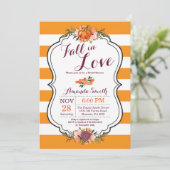 Carte d'invitation pour la douche nuptiale automne (Debout devant)