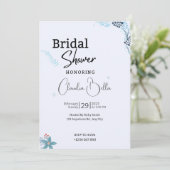 Carte d'invitation pour la douche nuptiale d'hiver (Debout devant)