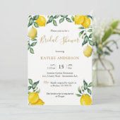 Carte d'invitation pour la douche nuptiale Lemons (Debout devant)
