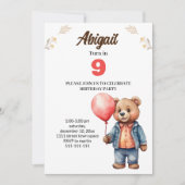 carte d'invitation pour la fête d'anniversaire de (Devant)