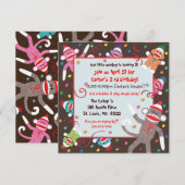 Carte d'invitation pour la fête d'anniversaire de (Devant / Derrière)