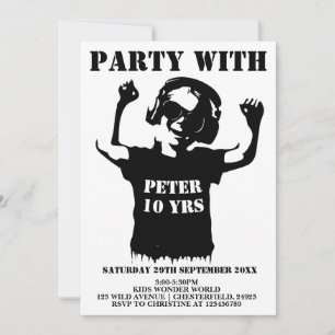 Carte d'invitation pour la fête d'anniversaire des