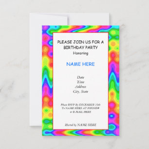 Carte d'invitation pour la fête d'anniversaire psy