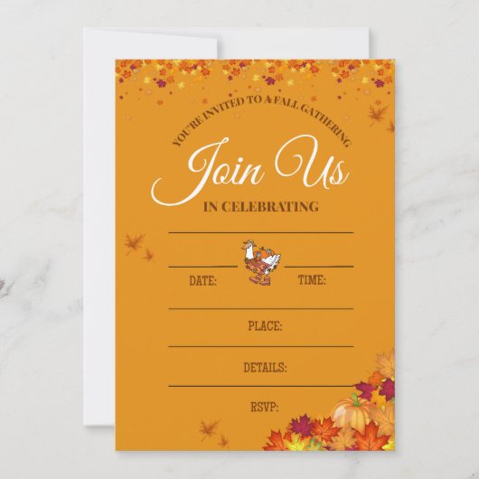 Carte d'invitation pour la fête d'automne (Devant)