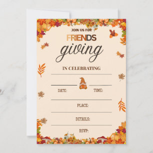 Carte d'invitation pour la fête d'Automne entre am