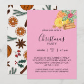 Carte d'invitation pour la fête de Noël (Devant / Derrière)