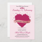 Carte d'invitation pour la fête de Saint-Valentin (Devant / Derrière)