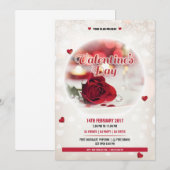Carte d'invitation pour la fête de Saint-Valentin (Devant / Derrière)