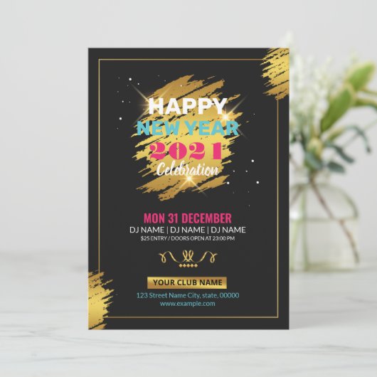 Carte d'invitation pour la fête du Nouvel An (Debout devant)