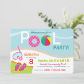 Carte d'invitation pour la fête du pool (Debout devant)