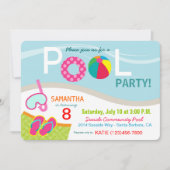 Carte d'invitation pour la fête du pool (Devant)