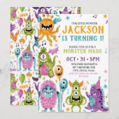 Carte d'invitation pour la fête du premier anniver (Devant / Derrière)