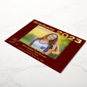 Carte d'invitation pour la graduation en rouge fon (Rotation)