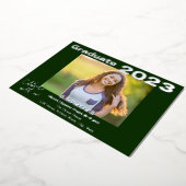 Carte d'invitation pour la graduation photo verte  (Rotation)