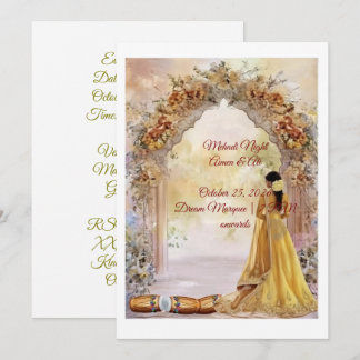Carte d'invitation pour la nuit de Mehndi 2026 | F