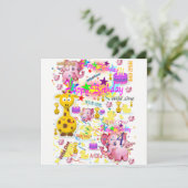 Carte d'invitation pour la première fête d'anniver (Debout devant)