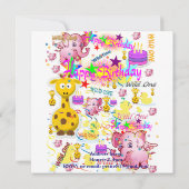 Carte d'invitation pour la première fête d'anniver (Dos)