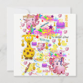 Carte d'invitation pour la première fête d'anniver (Devant)