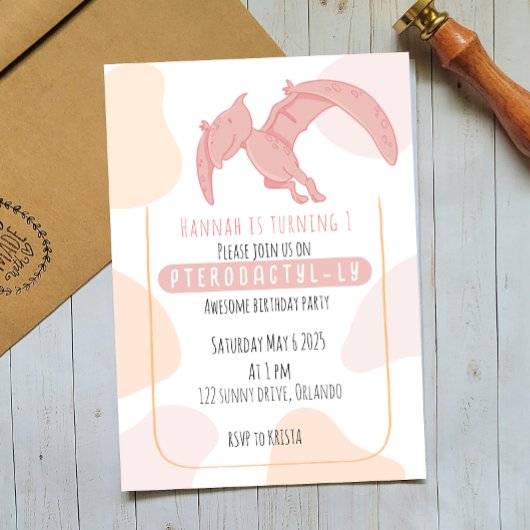 Carte d'invitation pour la première fête d'anniver