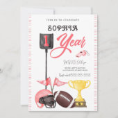 Carte d'invitation pour la première fille de footb (Devant)