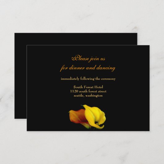 Carte d'invitation pour la réception de mariage (Devant / Derrière)