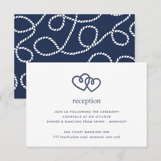 Carte d'invitation pour la réception de mariage Cœ (Devant / Derrière)
