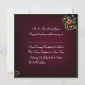 Carte d'invitation pour la réception de mariage du (Dos)