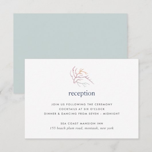 Carte d'invitation pour la réception de mariage su (Devant / Derrière)