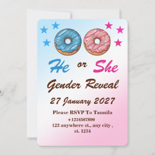 Carte d'invitation pour la révélation du sexe du b
