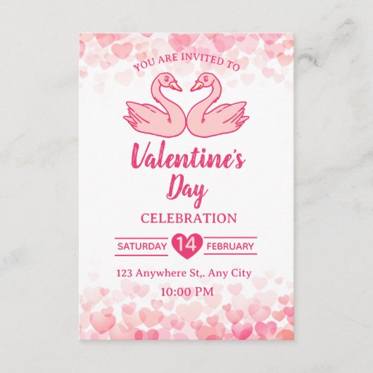 Carte d'invitation pour la Saint-Valentin (Devant)