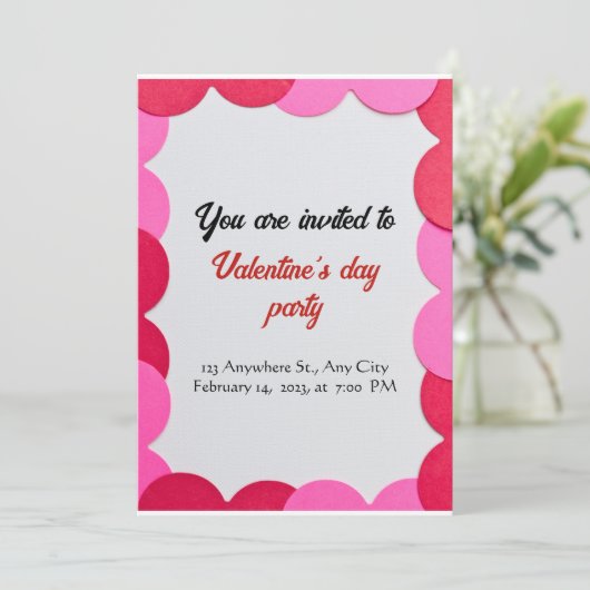 carte d'invitation pour la Saint Valentin (Debout devant)