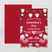 Carte d'invitation pour la Saint-Valentin (Devant / Derrière)